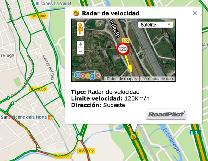 radar de velocidad en Google